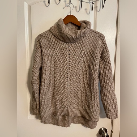 Tan Cowl Neck Sweater - Picture 2 of 6